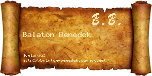Balaton Benedek névjegykártya