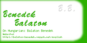 benedek balaton business card